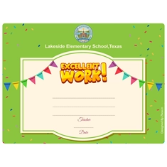 Excellent Work Classroom Award Certificate